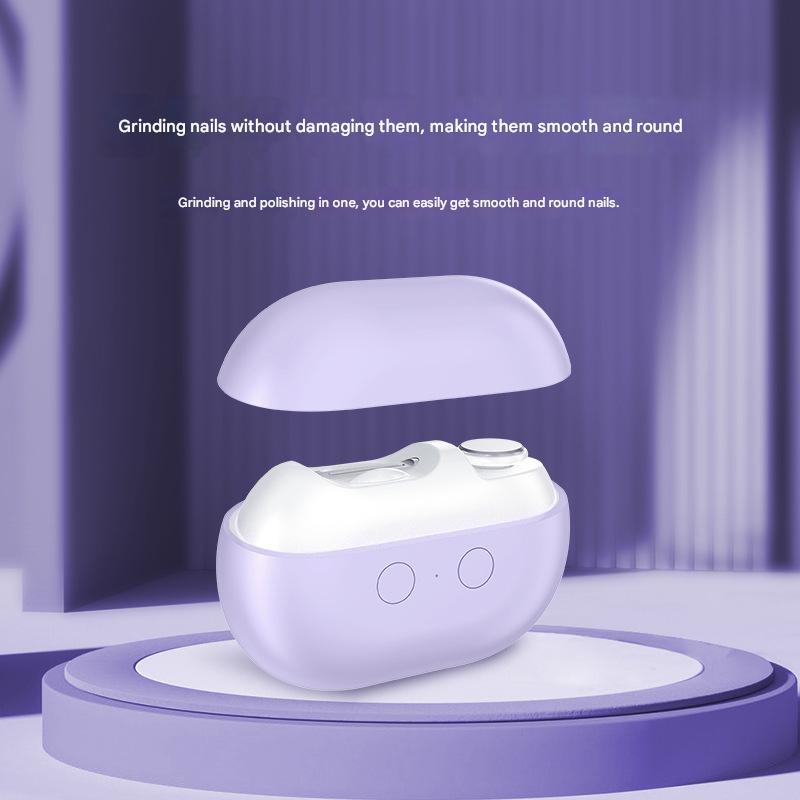 Purple Multi-Function Electric Nail File - Built-in Storage Space, LED Light, Quiet Operation V888-ELOSUNG26054