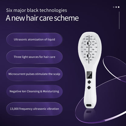 Multi-function Scalp Applicator Comb - Ultrasonic Spray, Red/Blue Light, Microcurrent V888-ELOSUNG26056