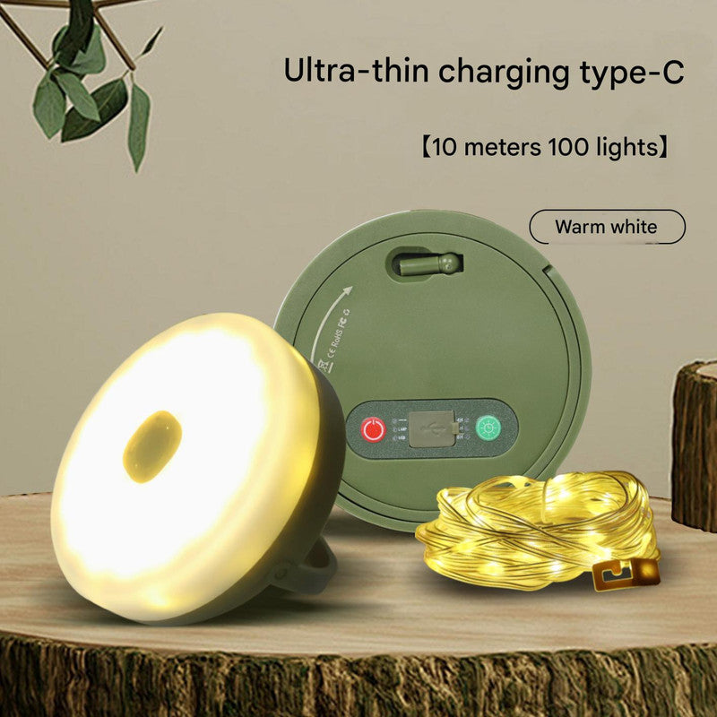 Rechargeable LED Camping Light with 10m Retractable String Light (Warm White) V888-ELOSUNG26057