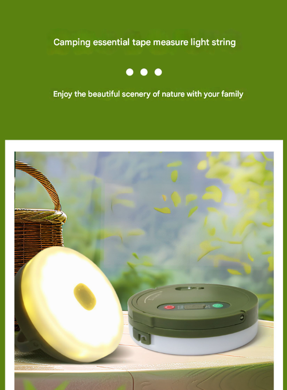 Rechargeable LED Camping Light with 10m Retractable String Light (Color lights) V888-ELOSUNG26058