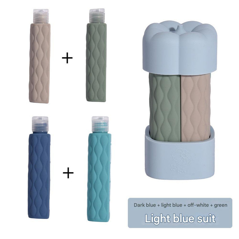 Light blue suit Silicone Travel Bottles Set (4 Pack, 60ml) - Leakproof Refillable & Squeezable V888-ELOSUNG26061