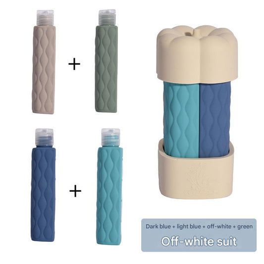 Beige suit Silicone Travel Bottles Set (4 Pack, 60ml) - Leakproof Refillable & Squeezable V888-ELOSUNG26062