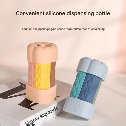 Beige suit Silicone Travel Bottles Set (4 Pack, 60ml) - Leakproof Refillable & Squeezable V888-ELOSUNG26062