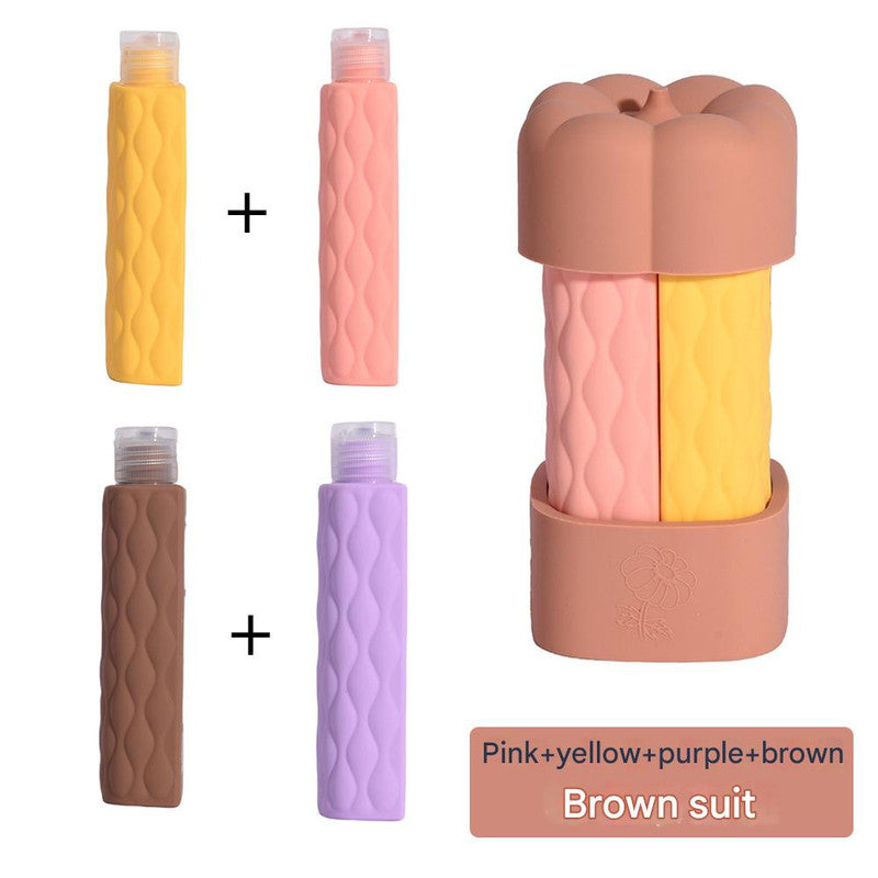 Brown suit Silicone Travel Bottles Set (4 Pack, 60ml) - Leakproof Refillable & Squeezable V888-ELOSUNG26063