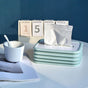 2-pcs Blue Silicone Tissue Box Holder - Automatic Self-Lowering Dispenser V888-ELOSUNG26065