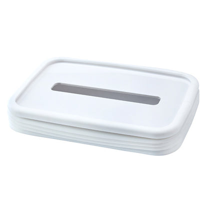 2-pcs White Silicone Tissue Box Holder - Automatic Self-Lowering Dispenser V888-ELOSUNG26066