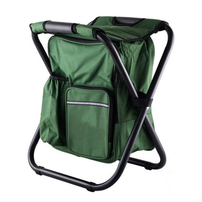 Green Insulated Cooler Backpack Chair - Foldable Stool for Picnics & BBQ V888-ELOSUNG26074