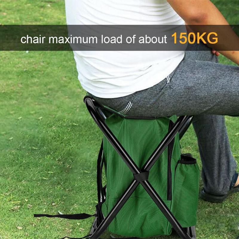 Green Insulated Cooler Backpack Chair - Foldable Stool for Picnics & BBQ V888-ELOSUNG26074