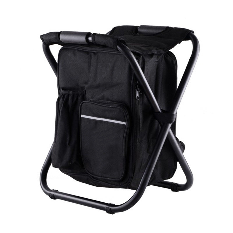 Black Insulated Cooler Backpack Chair - Foldable Stool for Picnics & BBQ V888-ELOSUNG26075