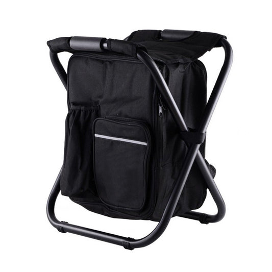 Black Insulated Cooler Backpack Chair - Foldable Stool for Picnics & BBQ V888-ELOSUNG26075