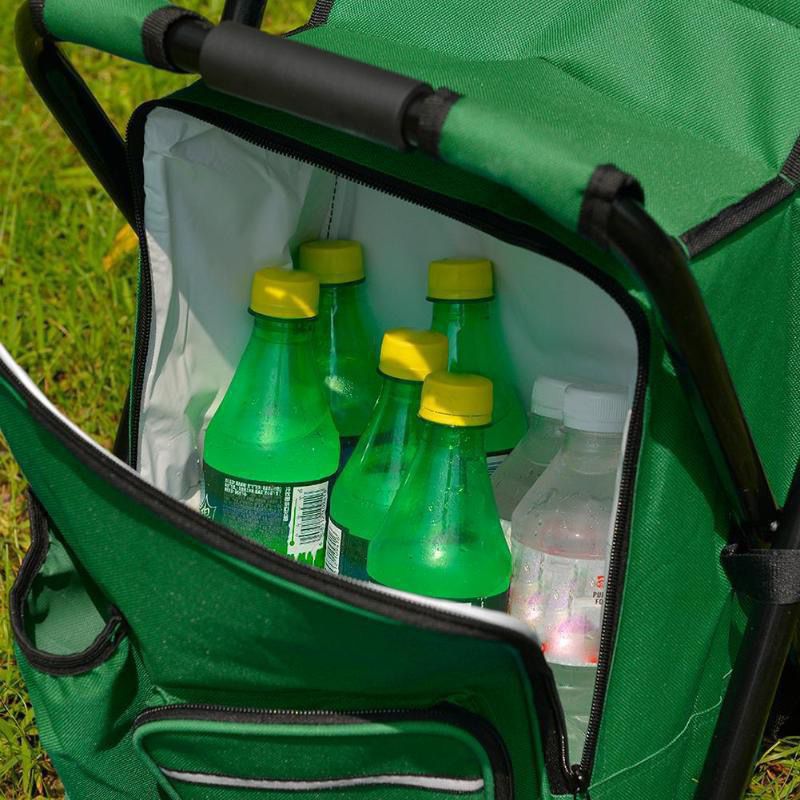 Black Insulated Cooler Backpack Chair - Foldable Stool for Picnics & BBQ V888-ELOSUNG26075