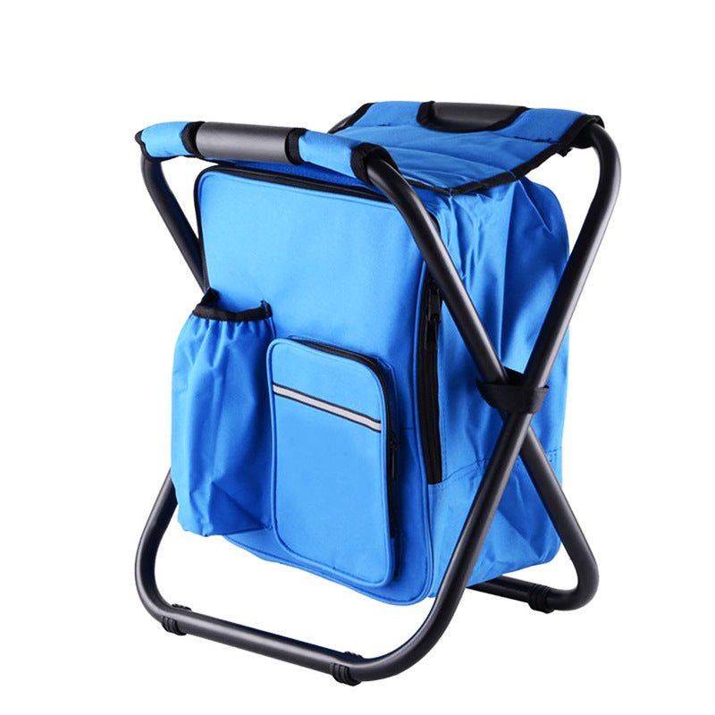 Blue Insulated Cooler Backpack Chair - Foldable Stool for Picnics & BBQ V888-ELOSUNG26076