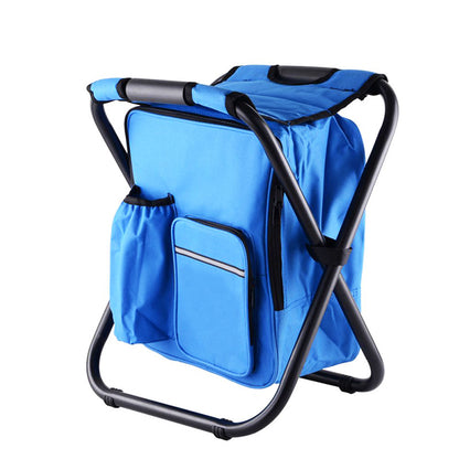 Blue Insulated Cooler Backpack Chair - Foldable Stool for Picnics & BBQ V888-ELOSUNG26076