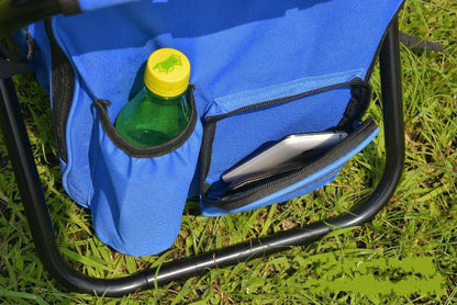 Blue Insulated Cooler Backpack Chair - Foldable Stool for Picnics & BBQ V888-ELOSUNG26076