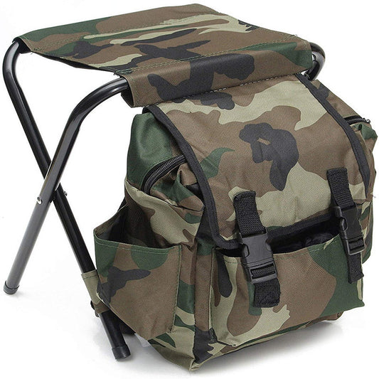 Folding Camo Backpack Stool - Portable Chair for Camping & Fishing V888-ELOSUNG26078