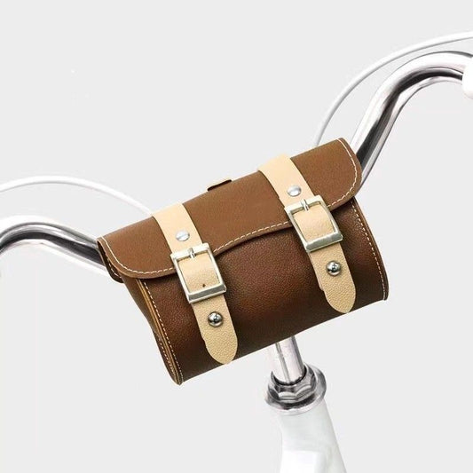 PU Leather Cycling Pouch - Retro Style for Bicycle Handlebars or Saddle V888-ELOSUNG26079