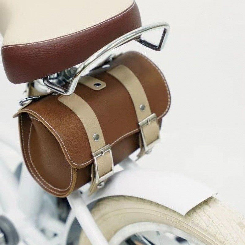 PU Leather Cycling Pouch - Retro Style for Bicycle Handlebars or Saddle V888-ELOSUNG26079