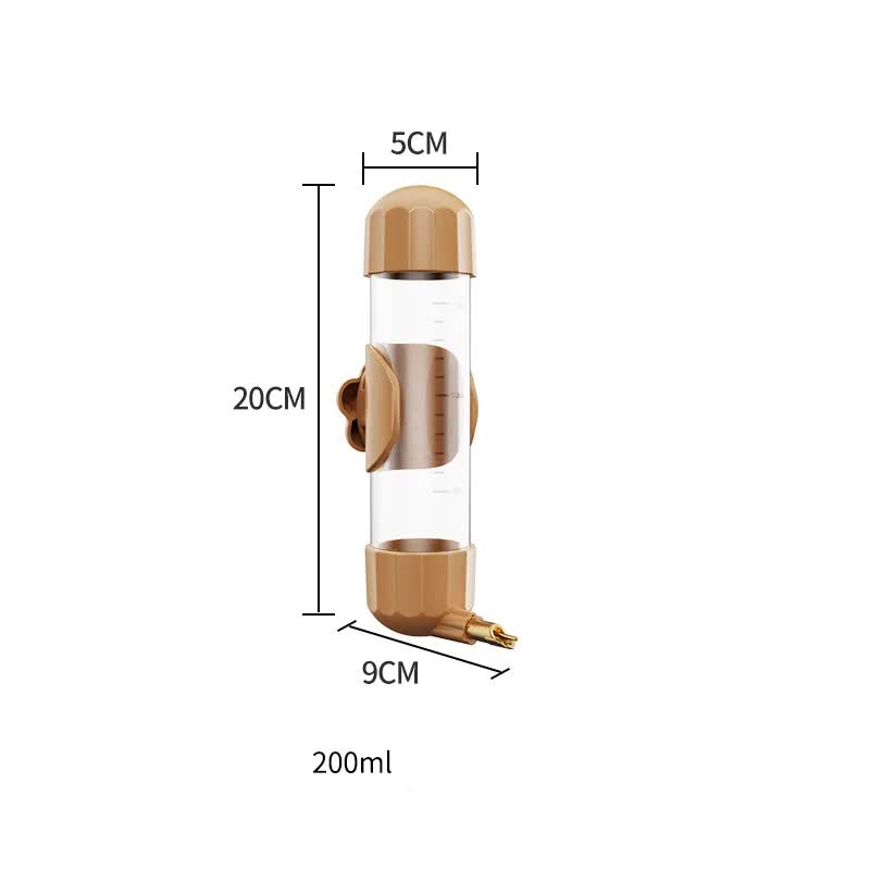 Brown Automatic Bird Water Feeder Bottle (200ml) - Leakproof No-Drip Dispenser for Parrots V888-ELOSUNG26086
