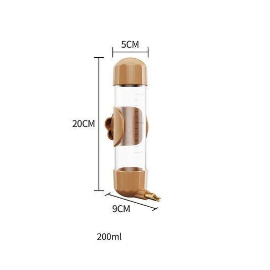 Brown Automatic Bird Water Feeder Bottle (200ml) - Leakproof No-Drip Dispenser for Parrots V888-ELOSUNG26086