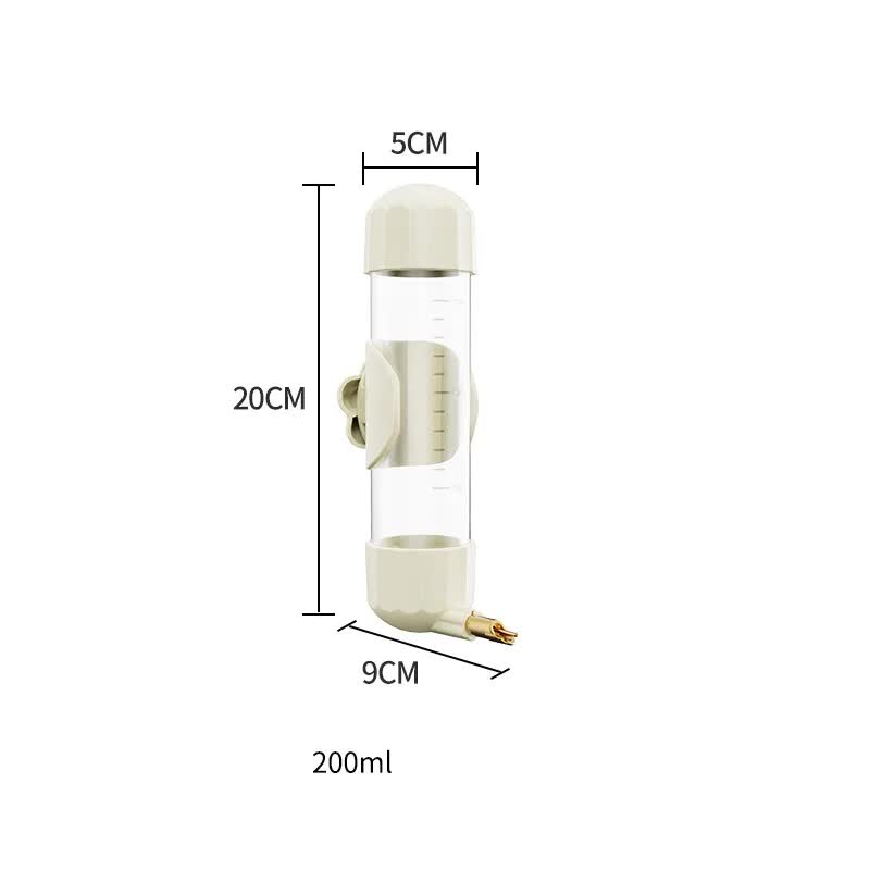 White Automatic Bird Water Feeder Bottle (200ml) - Leakproof No-Drip Dispenser for Parrots V888-ELOSUNG26087