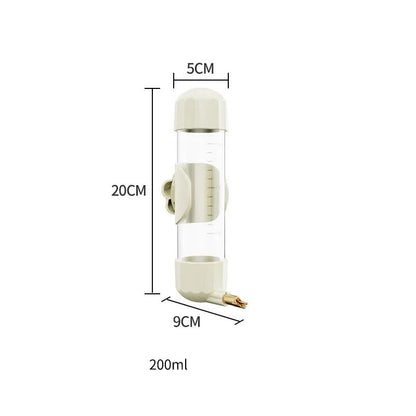 White Automatic Bird Water Feeder Bottle (200ml) - Leakproof No-Drip Dispenser for Parrots V888-ELOSUNG26087