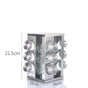 Modern stainless steel square spice revolving rack with 12 (88 ml each) empty glass jars V888-ELOSUNG26115