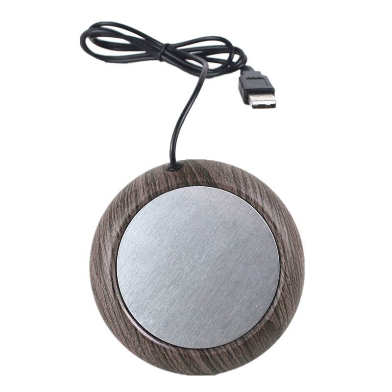 USB Cup Warmer - Dark Wood Grain Electric Beverage Warmer for Desk, Office and Home V888-ELOSUNG26120