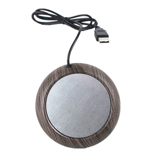 USB Cup Warmer - Dark Wood Grain Electric Beverage Warmer for Desk, Office and Home V888-ELOSUNG26120