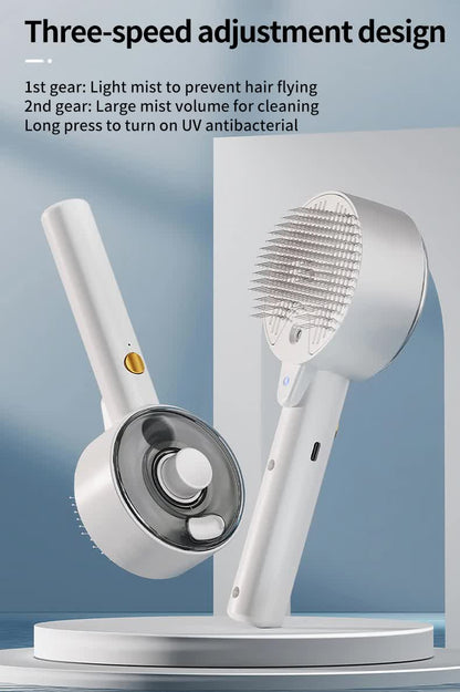 Pink Rechargeable Pet Grooming Brush with UVC Sterilizer & Mist Spray V888-ELOSUNG26133