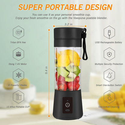 White Portable Blender USB Rechargeable - Personal Size Smoothie Maker On The Go V888-ELOSUNG26155