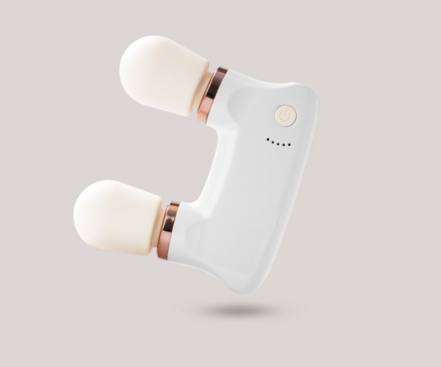 White Portable Dual Head Mini Massager - 5 Modes, Quiet Operation, USB-C Rechargeable V888-ELOSUNG26162