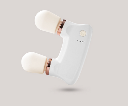 White Portable Dual Head Mini Massager - 5 Modes, Quiet Operation, USB-C Rechargeable V888-ELOSUNG26162
