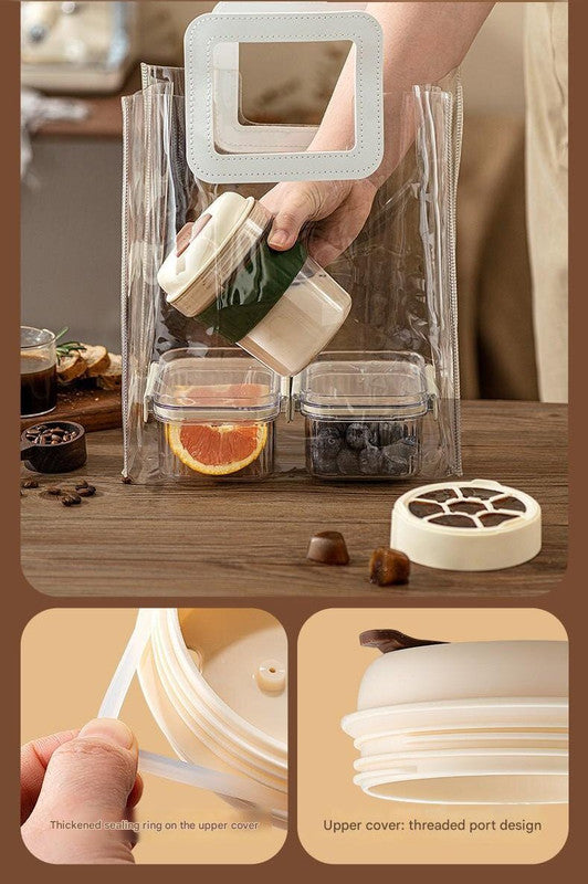 2-in-1 Ice Cube Maker Tumbler - Portable Cup with Integrated Silicone Ice Tray & Lid (1 cup + 1 ice tray) V888-ELOSUNG26170