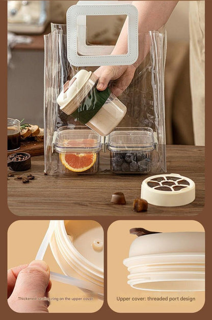 2-in-1 Ice Cube Maker Tumbler - Portable Cup with Integrated Silicone Ice Tray & Lid (1 cup + 1 ice tray) V888-ELOSUNG26170