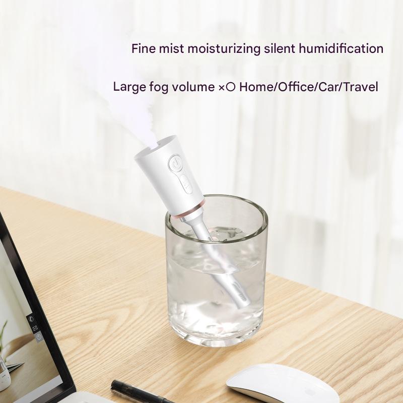 Red 2 in 1 Cool Mist Humidifier and Facial Moisturizer - USB Rechargeable Portable Nano Sprayer V888-ELOSUNG26186