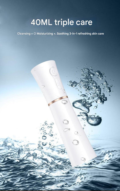 Red 2 in 1 Cool Mist Humidifier and Facial Moisturizer - USB Rechargeable Portable Nano Sprayer V888-ELOSUNG26186