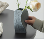 Grey Abstract Twisted Ceramic Vase - Artistic Minimalist Flower Holder for Home Decor (20x10x10cm) V888-ELOSUNG26189