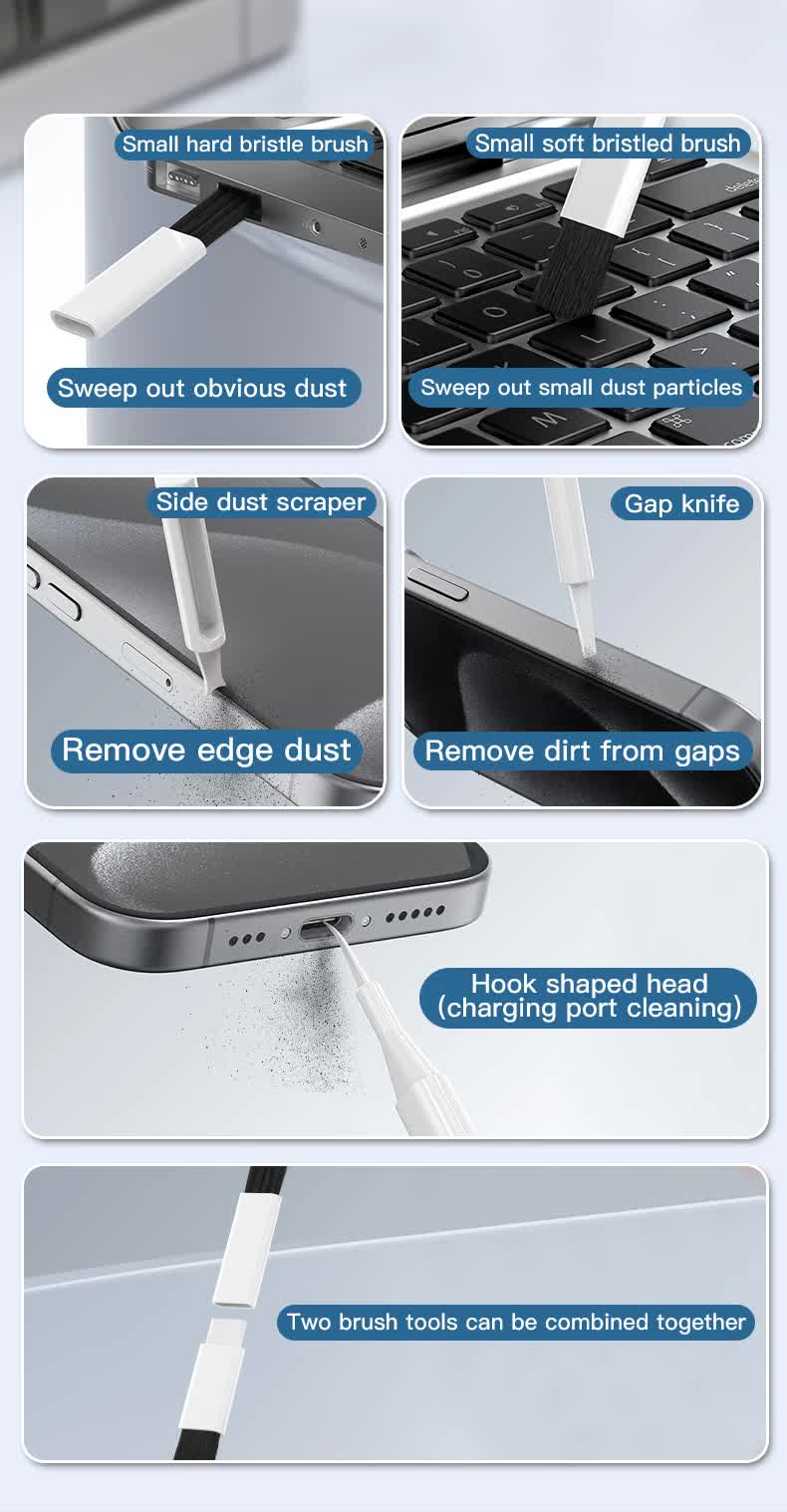 White 22-in-1 Electronics Cleaning Kit - for Keyboards, Airpods, Laptops, Cell Phones, Cameras V888-ELOSUNG26191