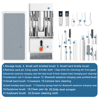 Black brown 22-in-1 Electronics Cleaning Kit - for Keyboards, Airpods, Laptops, Cell Phones, Cameras V888-ELOSUNG26193