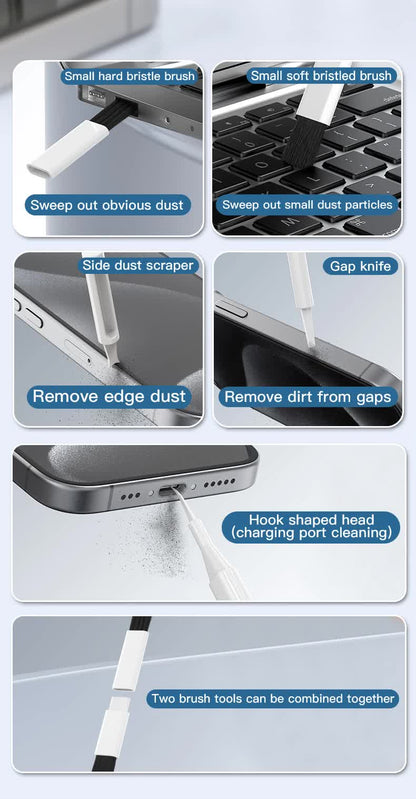 Black 22-in-1 Electronics Cleaning Kit - for Keyboards, Airpods, Laptops, Cell Phones, Cameras V888-ELOSUNG26194