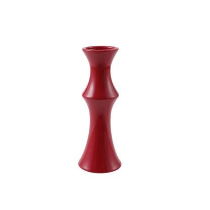 Glossy Red Ceramic Vase - Unique Bamboo-Look Design (20x8x5.5cm) V888-ELOSUNG26226