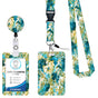 2-pcs Retractable ID Badge Reel Lanyard Set with Vertical Hard Plastic Card Holder - Blue rock patterns V888-ELOSUNG26239