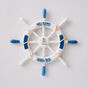 Nautical Wooden Rudder Wall Decor - 34cm Coastal Home Decor Accent (Blue and white rudder) V888-ELOSUNG26260