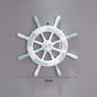 Nautical Wooden Rudder Wall Decor - 34cm Coastal Home Decor Accent (Anchor net rudder) V888-ELOSUNG26261