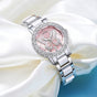 Women's Butterfly Quartz Watch with Ceramic Steel Strap and Luminous Hands (Silver shell powder surface steel V888-ELOSUNG26278