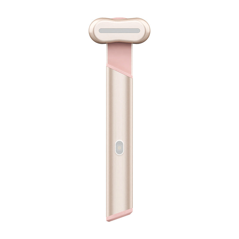 Rose Gold Electric Eye Massager Pen with Red & Blue Light Therapy - Heated Vibration Wand V888-ELOSUNG26283