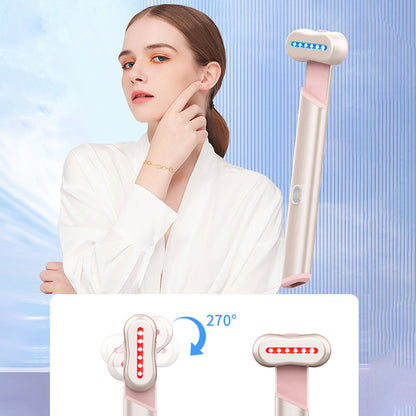 Rose Gold Electric Eye Massager Pen with Red & Blue Light Therapy - Heated Vibration Wand V888-ELOSUNG26283