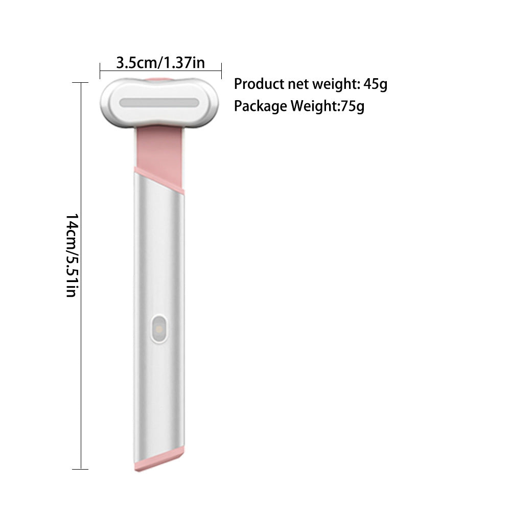 Rose Gold Electric Eye Massager Pen with Red & Blue Light Therapy - Heated Vibration Wand V888-ELOSUNG26283