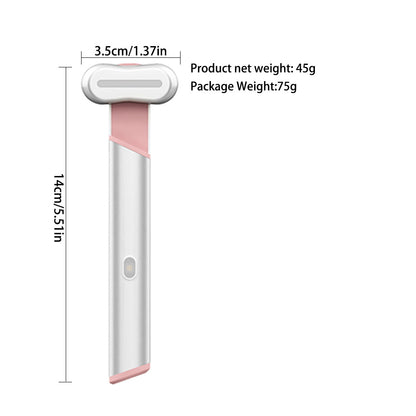Rose Gold Electric Eye Massager Pen with Red & Blue Light Therapy - Heated Vibration Wand V888-ELOSUNG26283