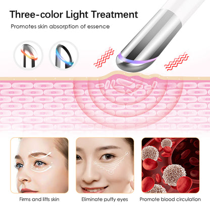 Rechargeable Eye Care Pen with Sterilizing Base - 3-Color Phototherapy Heat & Vibration V888-ELOSUNG26285